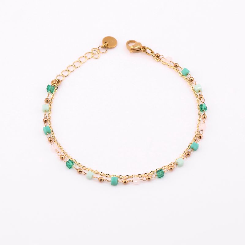 Pulsera Mosaico Celeste C/v (14 Cm - 17 Cm)